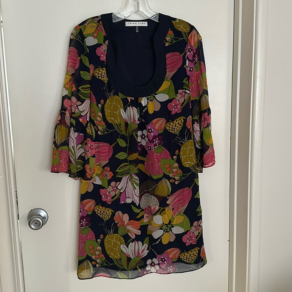 TRINA TURK navy floral dress
